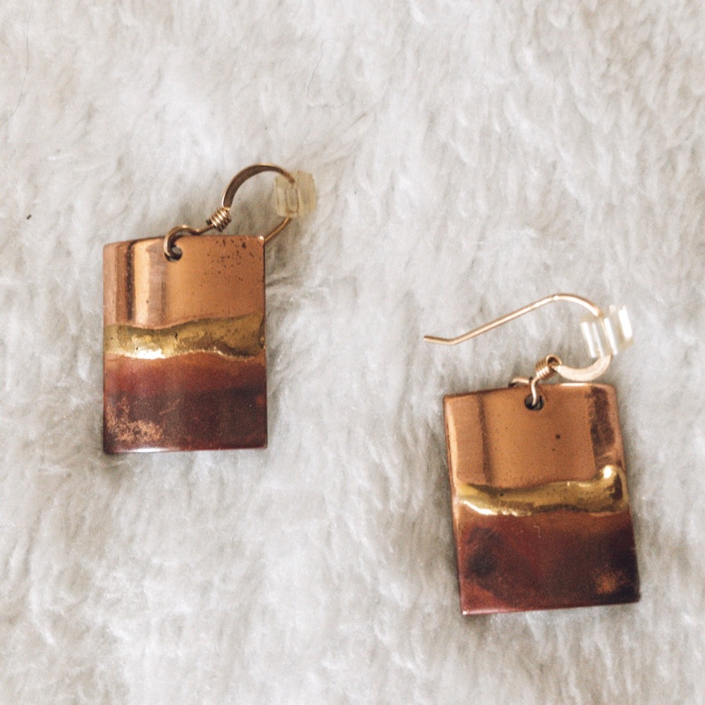 Copper fair trade earrings